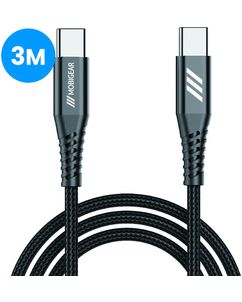 Mobigear Nylon USB-C auf USB-C Kabel 3 m - Schwarz