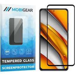 Mobigear Premium POCO F3 Panzerglas Displayschutz - Hüllenfreundlich - Schwarz