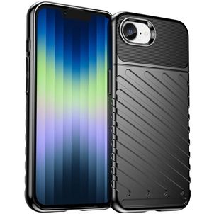 Mobigear Groove iPhone 16e Hülle Flexibles TPU Backcover - Schwarz