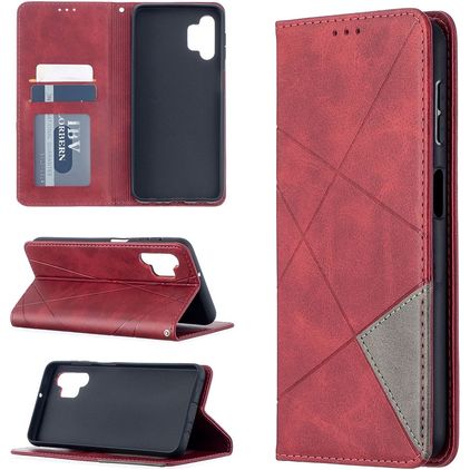 Mobigear Rhombus Slim Samsung Galaxy A32 5G Hülle Klapphülle - Rot