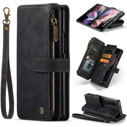 Caseme C30 Samsung Galaxy Z Fold 4 Hülle Klapphülle Geldbörse - Schwarz