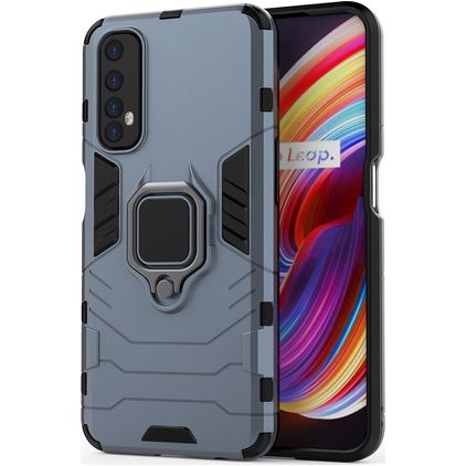 Mobigear Armor Ring Realme 7 Hardcase Backcover Shockproof mit Ringhalter - Blau