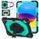 Mobigear SureGrip Xtreme iPad 10 (2022) Hülle Kunststoff,Silikon Backcover + Stifthalter + Schulterträger + Ständer - Schwarz / Türkis