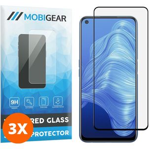 Mobigear Premium Realme 7 Panzerglas Gehärtetes Glas Displayschutz - Hüllenfreundlich - Schwarz (3er Pack)