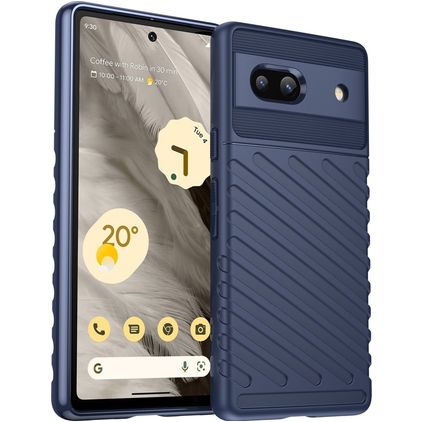 Mobigear Groove Google Pixel 7a Hülle Flexibles TPU Backcover - Blau
