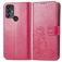 Mobigear Clover TCL 305 Hülle Klapphülle Geldbörse - Magenta