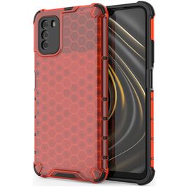 Mobigear Honeycomb POCO M3 Hülle Hardcase Backcover Stoßfest - Rot