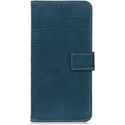 Mobigear Croco Sony Xperia 10 III Hülle Klapphülle Geldbörse - Grün