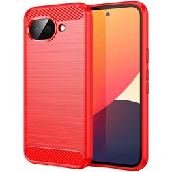 Mobigear Brushed Slim Google Pixel 10a Hülle Flexibles TPU Backcover - Rot