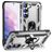 Mobigear Armor Ring Samsung Galaxy S23 Plus Hülle Hardcase Backcover Stoßfest mit Ringhalter - Silber