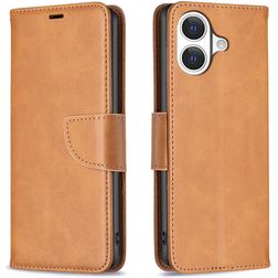 Mobigear Excellent iPhone 17 Hülle Klapphülle Geldbörse - Cognac