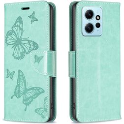 Mobigear Butterfly Xiaomi Redmi Note 12 Hülle Klapphülle Geldbörse - Grün