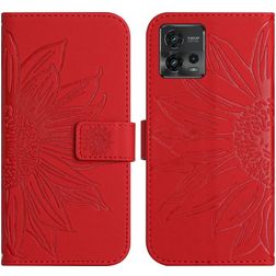 Mobigear Sunflower Motorola Moto G72 Klapphülle Portemonnaie - Rot