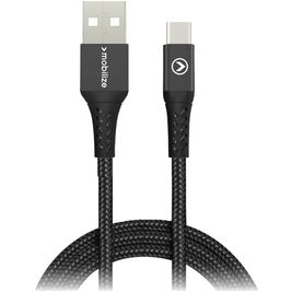 Mobilize Strong Nylon USB-A auf USB-C Kabel 2 Meter - Schwarz