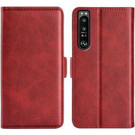 Mobigear Slim Magnet Sony Xperia 1 IV Hülle Klapphülle Geldbörse - Rot
