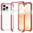 Mobigear Full Bumper iPhone 14 Plus Hülle Hardcase Backcover Stoßfest - Transparent / Rot