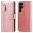 Mobigear Zipper Samsung Galaxy S23 Ultra Hülle Klapphülle Geldbörse - Roségold