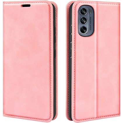 Mobigear Retro Slim Motorola Moto G62 Hülle Klapphülle Geldbörse - Pink