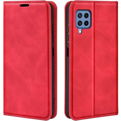 Mobigear Retro Slim Samsung Galaxy M22 Hülle Klapphülle Geldbörse - Rot