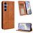 Mobigear Sensation Samsung Galaxy S25 FE Klapphülle Portemonnaie - Braun