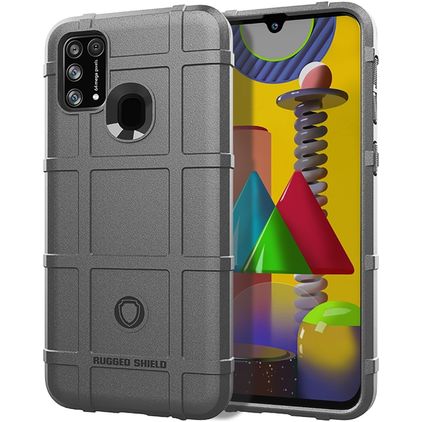 Mobigear Rugged Shield Xiaomi Redmi 9C Hülle Flexibles TPU Backcover Stoßfest - Grau