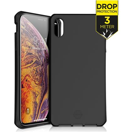 ITSkins SpectrumSolid iPhone XS Max Hülle Flexibles TPU Backcover Stoßfest - Plain Black