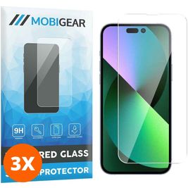 Mobigear iPhone 14 Panzerglas Gehärtetes Glas Displayschutz - Hüllenfreundlich (3er Pack)