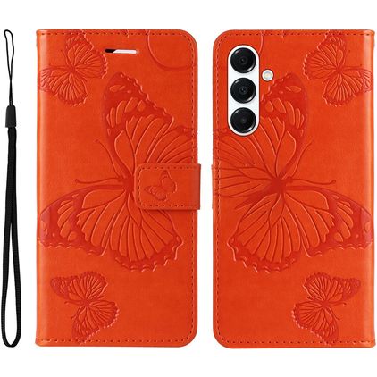 Mobigear Butterfly Samsung Galaxy A26 Hülle Klapphülle Geldbörse - Orange