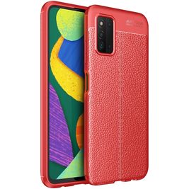 Mobigear Luxury Samsung Galaxy A03s Hülle Flexibles TPU Backcover - Rot