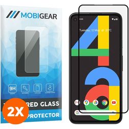 Mobigear Premium Google Pixel 4a Panzerglas Gehärtetes Glas Displayschutz - Hüllenfreundlich - Schwarz (2er Pack)