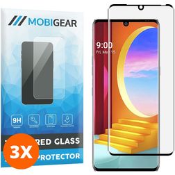 Mobigear Curved LG Velvet Panzerglas Gehärtetes Glas Displayschutz - Hüllenfreundlich - Schwarz (3er Pack)