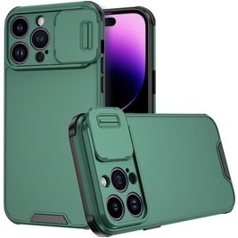 Mobigear Cam Slide iPhone 14 Pro Max Hülle Hardcase Backcover mit Kamera Slider - Grün