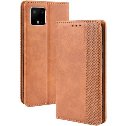 Mobigear Sensation Google Pixel 4 Hülle Klapphülle Geldbörse - Cognac