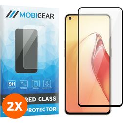 Mobigear Premium OPPO Reno 8 Pro Panzerglas Displayschutz - Hüllenfreundlich - Schwarz (2er Pack)