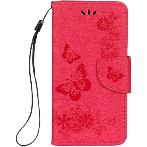 Mobigear Butterfly iPhone X Hülle Klapphülle Geldbörse - Rot