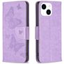 Mobigear Butterfly iPhone 15 Hülle Klapphülle Geldbörse - Lila