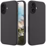 Mobigear Rubber Touch iPhone 16 Silikon Hülle Backcover - Schwarz