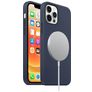 Mobigear Rubber Touch iPhone 12 Pro Silikon MagSafe Hülle Backcover - Marineblau