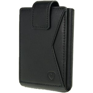 Valenta Card Case Pocket Premium Echtleder Kartenetui - 10 Karten - Schwarz
