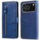 Mobigear Zipper iPhone 17 Pro Hülle Klapphülle Geldbörse - Blau