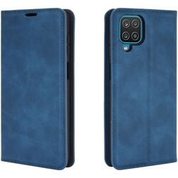 Mobigear Retro Slim Samsung Galaxy A12 Hülle Klapphülle Geldbörse - Blau