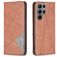 Mobigear Rhombus Slim Samsung Galaxy S25 Ultra Klapphülle - Braun