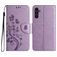 Mobigear Flowers Samsung Galaxy A56 Hülle Klapphülle Geldbörse - Lila