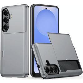 Mobigear Card Samsung Galaxy S26 Plus Hülle Hardcase Backcover Stoßfest mit Kartenhalter - Grau