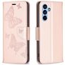 Mobigear Butterfly Samsung Galaxy A54 Klapphülle Portemonnaie - Roségold