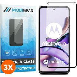 Mobigear Premium Motorola Moto G23 Panzerglas Gehärtetes Glas Displayschutz - Hüllenfreundlich - Schwarz (3er Pack)