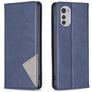 Mobigear Rhombus Slim Motorola Moto E32s Hülle Klapphülle - Blau