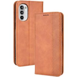 Mobigear Sensation Motorola Moto G82 Hülle Klapphülle Geldbörse - Braun