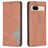 Mobigear Rhombus Slim Google Pixel 8a Hülle Klapphülle - Braun