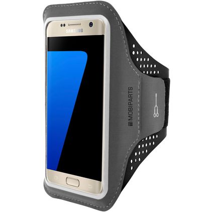 Mobiparts Comfort Fit Handyhalterung Joggen Samsung Galaxy S7 Sporthülle Neopren Sportarmband - Schwarz